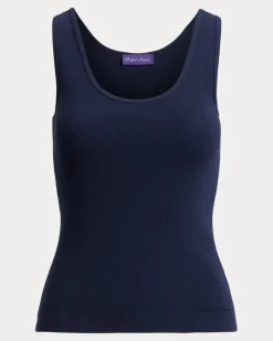 Geripptes Tanktop Ellis mit Baumwolle Blue