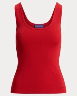 Geripptes Tanktop Ellis mit Baumwolle Red