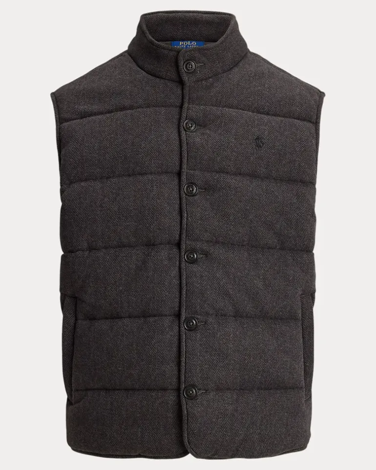 Gerippte Weste mit Fischgratmuster Grey