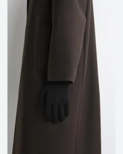 Gerippte Wollhandschuhe Schwarz