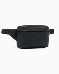 Gesteppte Gürteltasche mit verstellbarem Riemen Schwarz