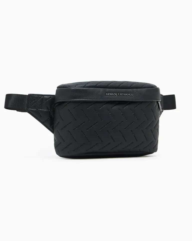 Gesteppte Gürteltasche mit verstellbarem Riemen Schwarz