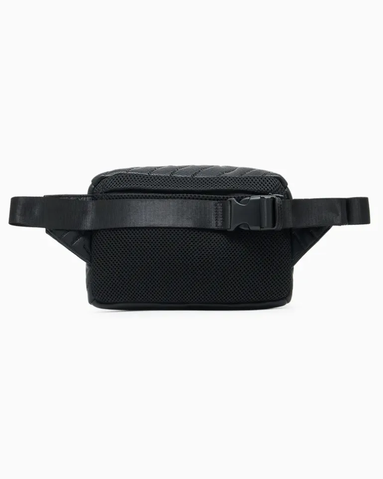 Gesteppte Gürteltasche mit verstellbarem Riemen Schwarz