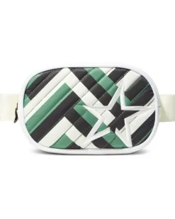 Gesteppte Mini-Gürteltasche mit Sternmotiv - Schwarz