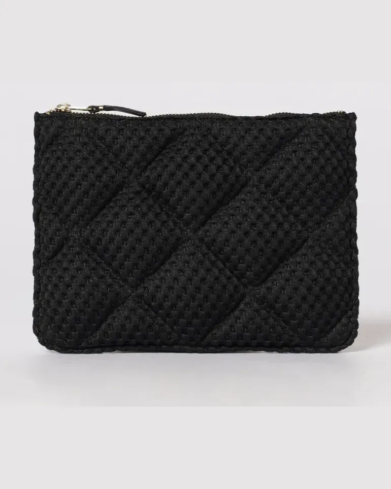 Gesteppter Polyesterpouch Schwarz