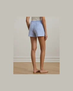 Gestreifte Pyjamashorts aus Baumwolljersey Blue