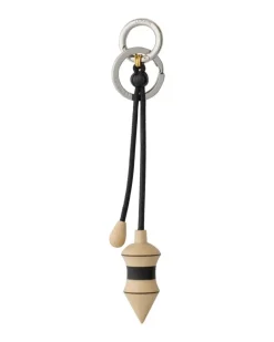 Gestreifter Pendel-Taschenschmuck Beige