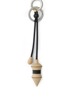 Gestreifter Pendel-Taschenschmuck Beige