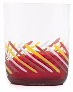 Gestreiftes Bora Glas - Weiß