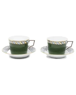 Gestreiftes Kaffee-Set - Grün