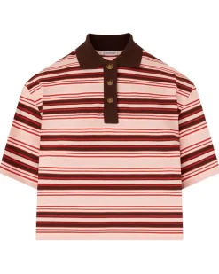 Gestreiftes Polohemd Red