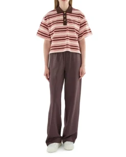 Gestreiftes Polohemd Red