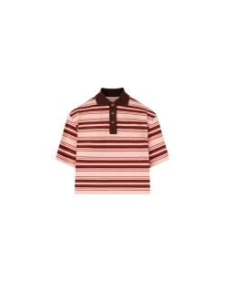 Gestreiftes Polohemd Red