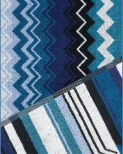 Giacomo Badetuch mit Zickzackmuster - Blau
