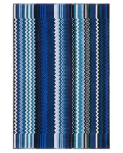 Giacomo Badetuch mit Zickzackmuster - Blau