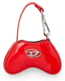 Glänzender Taschenanhänger mit Spiegel - Charms und Schlüsselanhänger - Damen - Rot