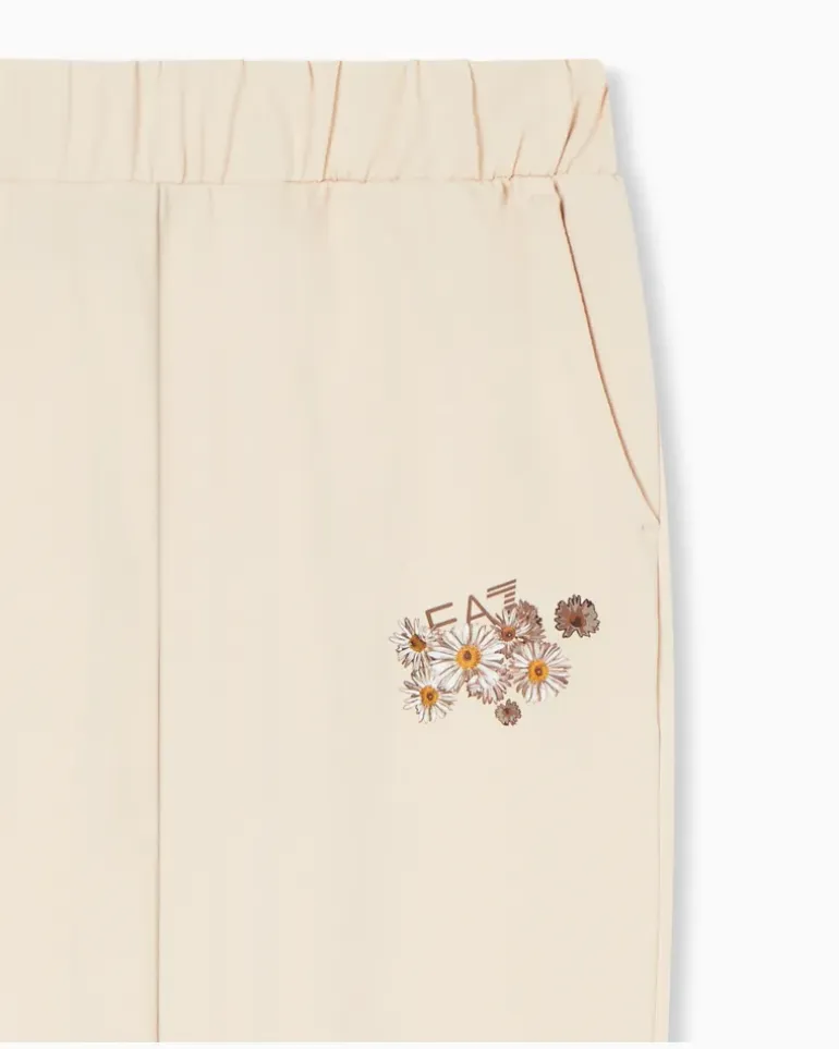 Graphic Series Girl Jogginghose aus Baumwollstretch Beige
