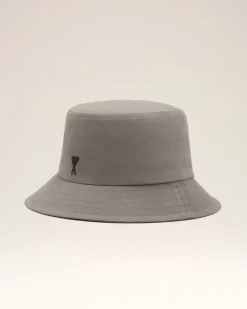 Grauer Ami De Coeur Fischerhut aus Baumwolle Grau Unisex Carbon