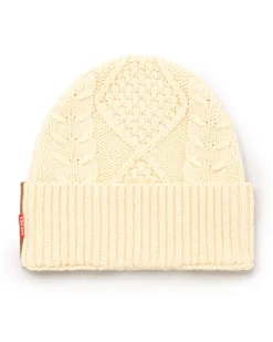 Grobstrick-Mütze aus Wolle und Baumwolle - Mützen - Unisex - Weiss