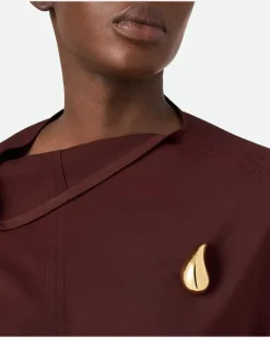 Große Drop Brosche-Gold - Damen