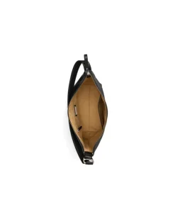 Große Leder-Beuteltasche Tasha Black