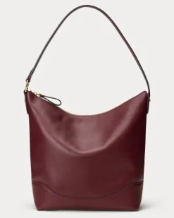 Große Leder-Beuteltasche Tasha Red