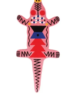 Großer Oggian Teppich in Krokodilform - Rosa