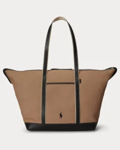 Große Shopper-Tragetasche aus Segeltuch White