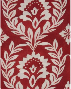 Große Tischdecke mit Blatt-Print - Rot
