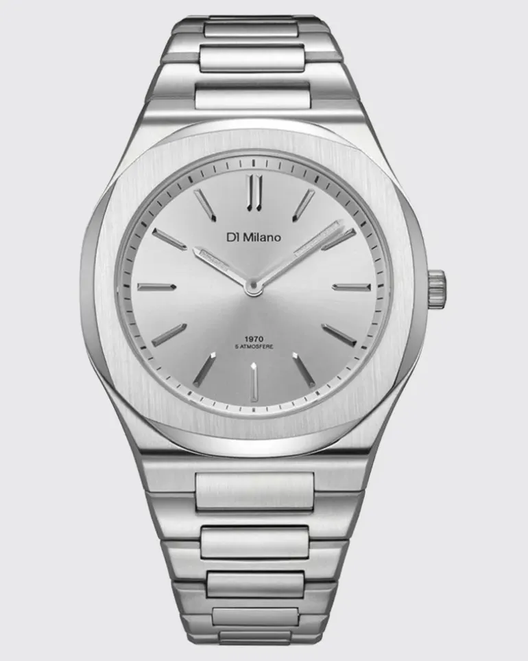 Groovy Silver Automatikuhr aus Edelstahl Grau