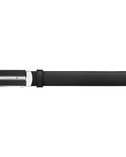 Gürtel Montblanc Plate mm mit Schiebeverschluss aus Leder - Schwarz - MB118421 - Gürtel