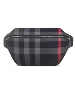 Gürteltasche mit Karomuster - Schwarz