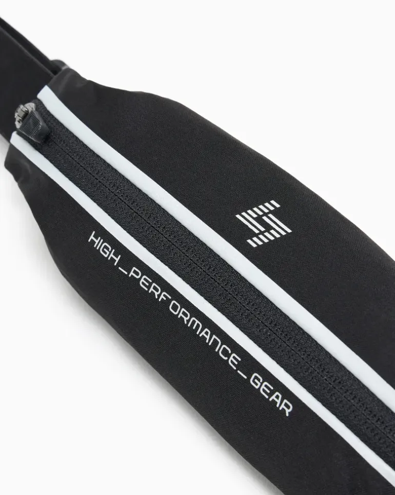 Gürteltasche mit Reißverschluss und verstellbarem Riemen Schwarz
