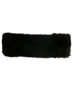 Haarreif aus Shearling - Schwarz