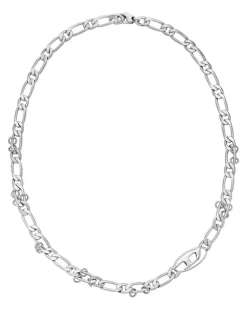 Halskette aus Edelstahl und Messing - Halsketten - Unisex - Silber