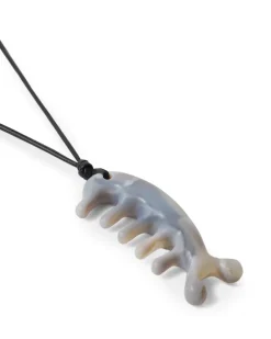 Halskette Gua Sha Beluga Grey