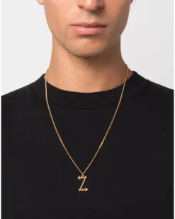 Halskette mit Buchstaben-Anhänger - Gold