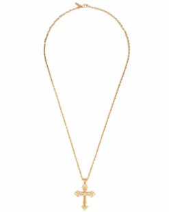 Halskette mit Kreuzanhänger - Gold