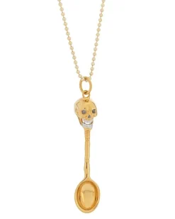 Halskette mit Totenkopf-Anhänger - Gold