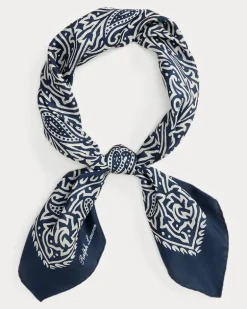 Halstuch aus Seide mit Druck Blue