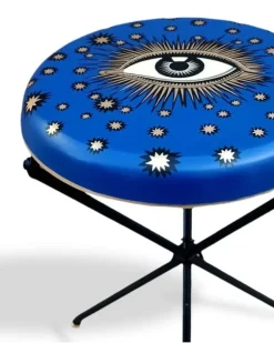 Handbemalter Hocker - Blau