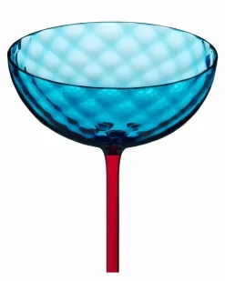 Handgeblasenes Murano-Champagnerglas - Blau