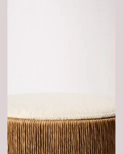 Handgeflochtener Hocker mit Sitzkissen Multi