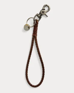 Handgeflochtener Leder-Schlüsselanhänger Brown