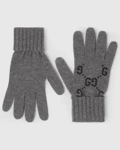 Handschuhe aus GG Kaschmir Grau