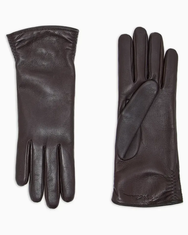 Handschuhe aus Lammnappaleder Braun