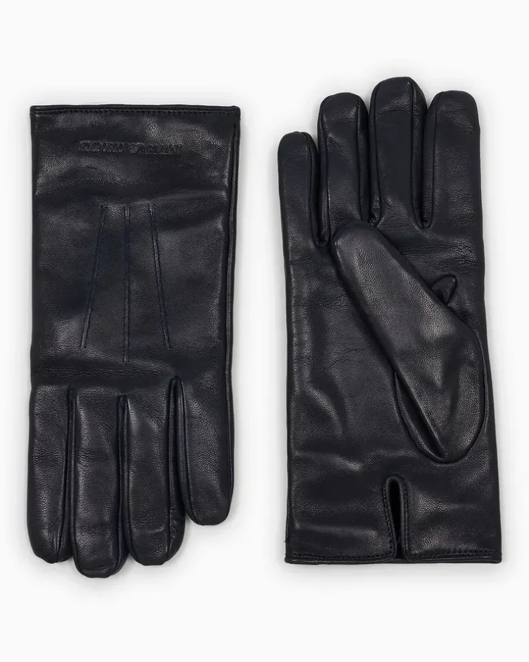 Handschuhe aus Lammnappaleder mit Schmuckstäbchen Essential Blau