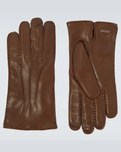 Handschuhe aus Leder Braun