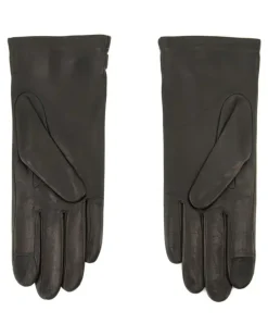 Handschuhe aus Leder mit Herzschnalle - Schwarz