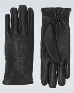 Handschuhe aus Leder Schwarz